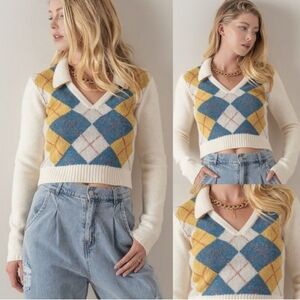 Love Tree Cropped Sweater Large